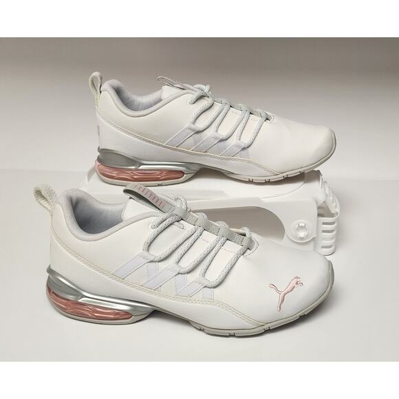 PUMA Womens Riaze Prowl Sl Speckle Lace Up Running Sneakers Shoes White/Pink  7 - Picture 4 of 9